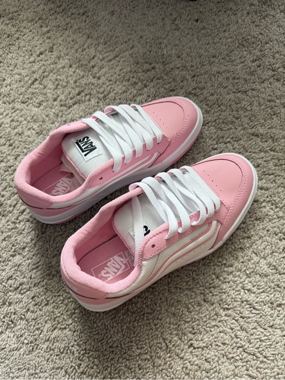 Hylane Vans Pink and White Low-Top Skate Sneakers - Picture 2 of 12
